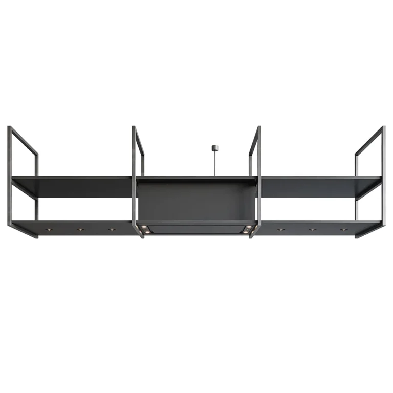 Chaminé Ilha Novy Pureline Frame 90 cm Preta 15011