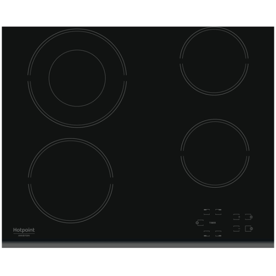 Placa Vitrocerâmica Hotpoint HR 632 B - 58 cm, Elétrica, Vidro Preto