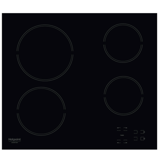 Placa Vitrocerâmica Hotpoint HR 631 C - 58 cm, Elétrica, Vidro Preto