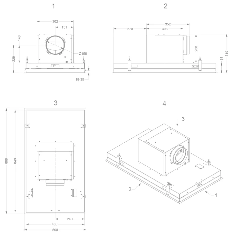 Exaustor de Teto Novy Pureline 90 cm Inox 6830 - Image 13