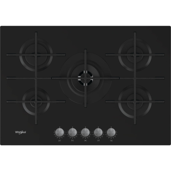 Placa Cristal Gás Whirlpool GOWL 628/NB - 73 cm, Gás, Vidro Preto