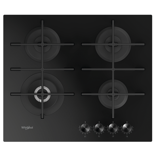 Placa Cristal Gás Whirlpool GOWL 728/NB - 73 cm, Gás, Vidro Preto