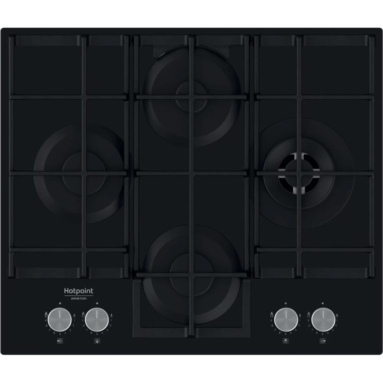 Placa Cristal Gás Hotpoint HAGS 62F/BK - 59.6 cm, Gás, Vidro Preto