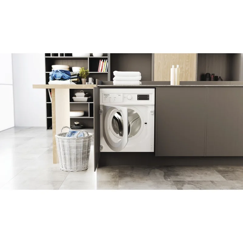 Máquina de Lavar e Secar Roupa Encastre Hotpoint BI WDHG 861485 EU - 8/6 kg, 1400 rpm, Branca - Image 3