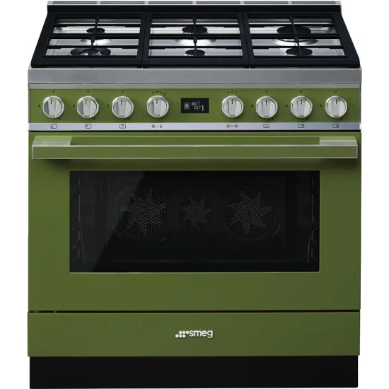 Fogão a Gás Smeg CPF9GPOG - Piro, Portofino, Verde, 90cm, Misto, A+