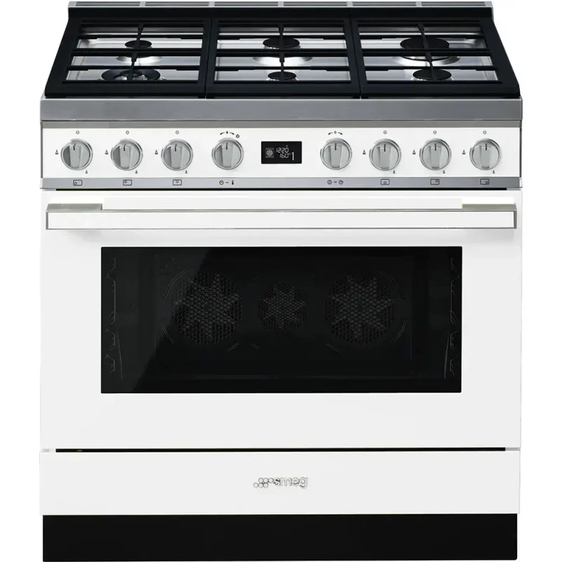 Fogão a Gás Smeg CPF9GPWH - Piro, Portofino, Branco, 90cm, Misto, A+