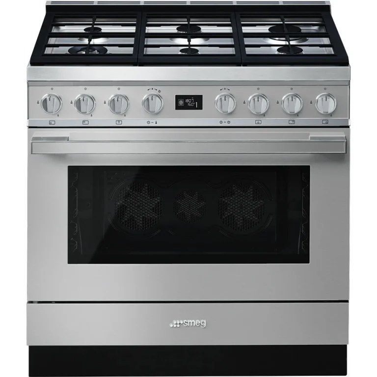 Fogão a Gás Smeg CPF9GPX - Piro, Portofino, Inox, 90cm, Misto, A+