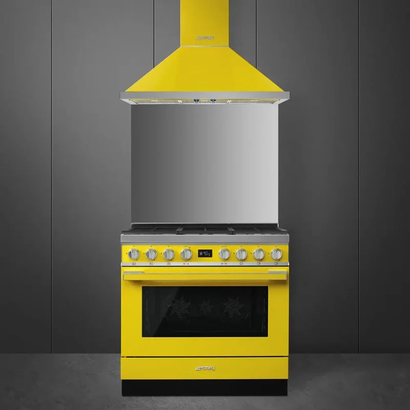 Fogão a Gás Smeg CPF9GPYW - Piro, Portofino, Amarelo, 90cm, Misto, A+ - Image 2