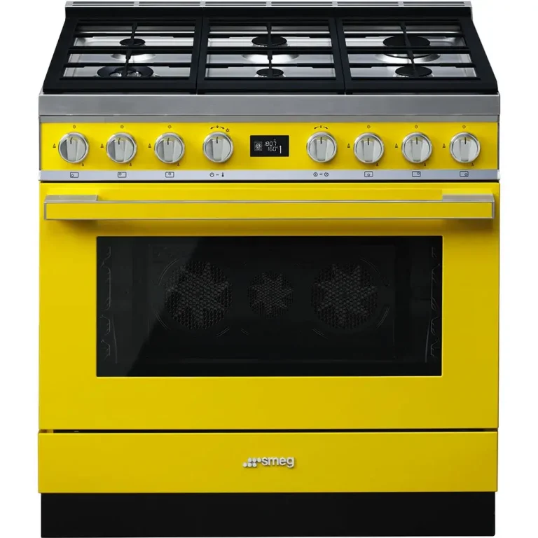 Fogão a Gás Smeg CPF9GPYW - Piro, Portofino, Amarelo, 90cm, Misto, A+
