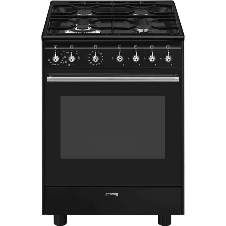 Fogão a Gás Smeg CX61GMBL - Concerto, Full Black, 60cm, Misto, A