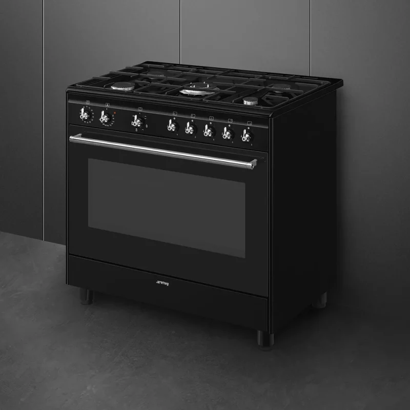 Fogão a Gás Smeg CX91GMBL - Concerto, Full Black, 90cm, Misto, A - Image 6