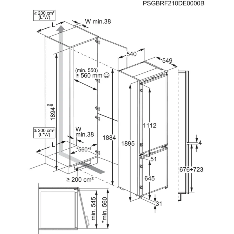 Frigorífico Combinado Electrolux ENS8TE19S - Image 9