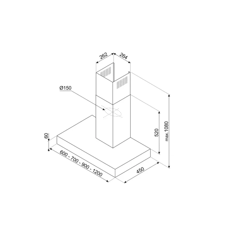 Chaminé Parede Smeg KBT1200XE - Inox, 120cm, A - Image 3