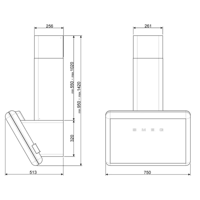 Chaminé Parede Smeg KFAB75WH - Anni 50, Branco, 75cm, A+ - Image 6