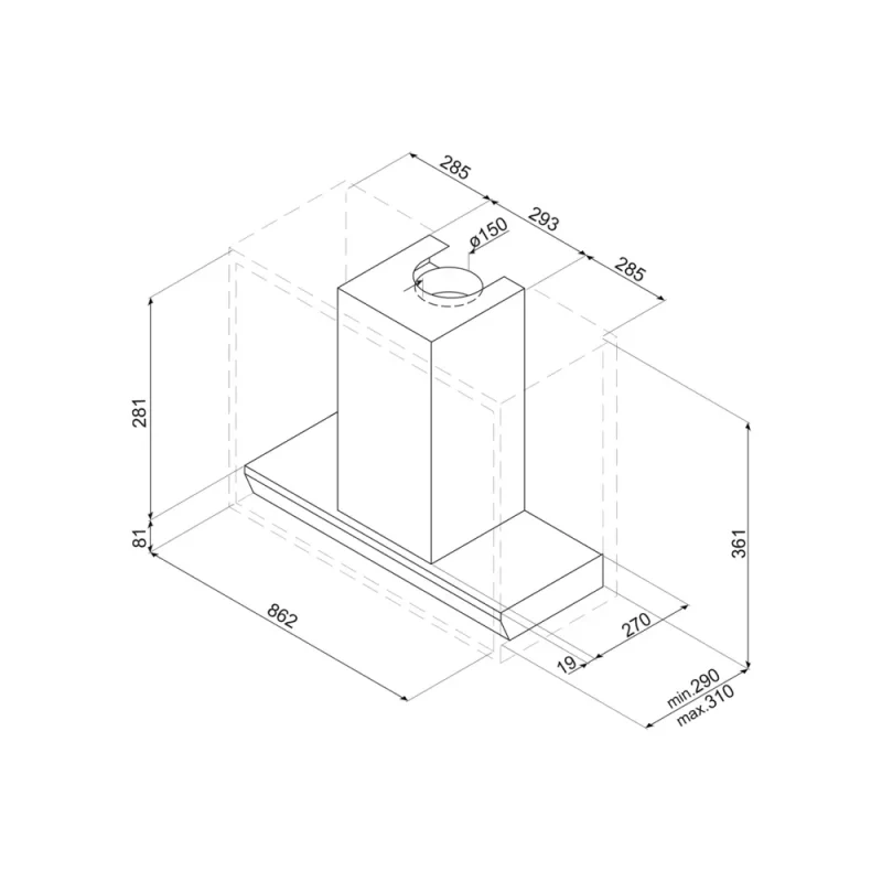 Exaustor Integrável Smeg KSGT93X - Inox, 87cm, A - Image 2