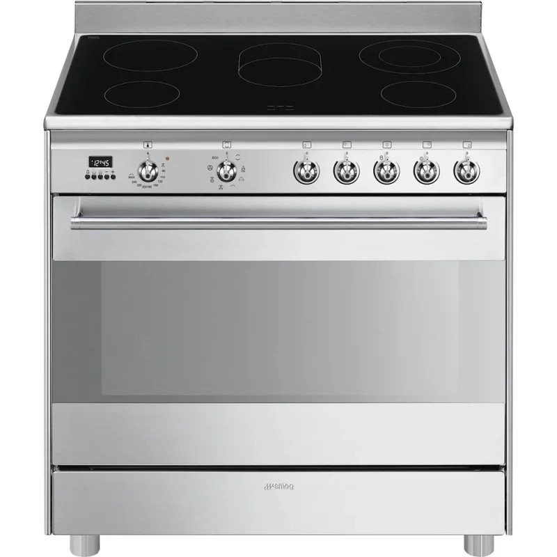 Fogão Vitrocerâmico Smeg SCD91CMX9 - Concerto, Inox, 90cm , Elétrico(Vitro), A