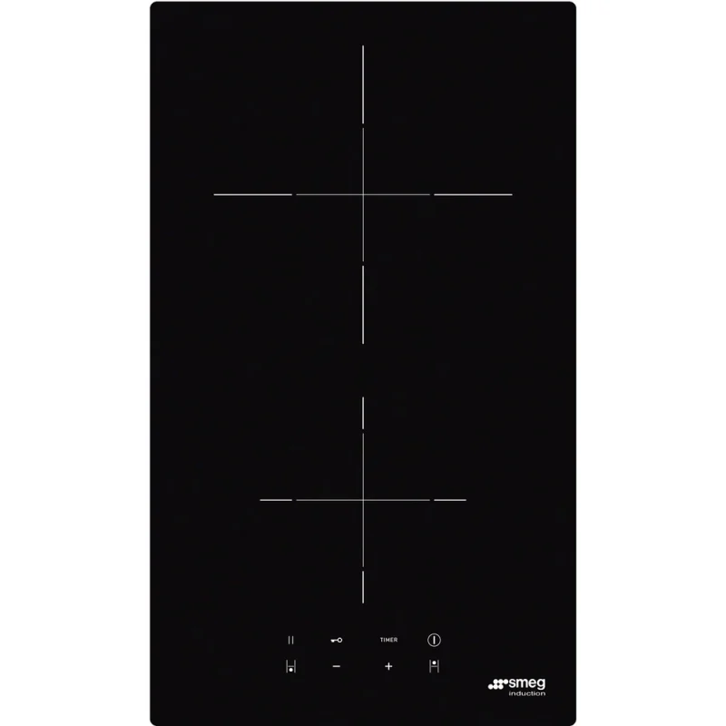 Placa Modular Smeg SI2321D - Preta, 2 Zonas, 30cm