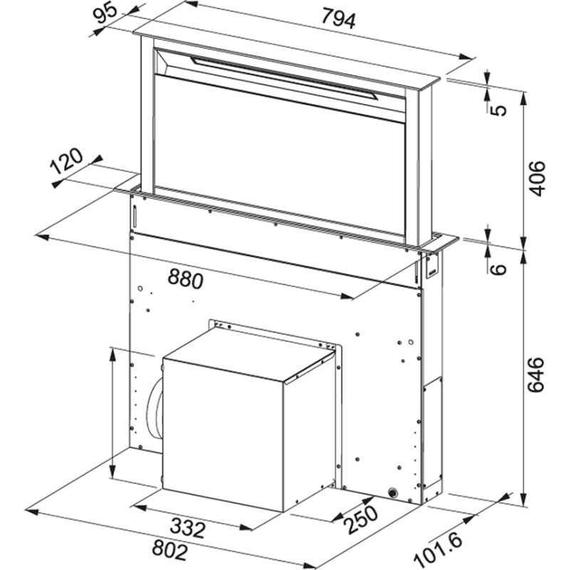 Exaustor de Bancada Franke FDW 908 IB XS VIDRO PRETO/ INOX - Image 2