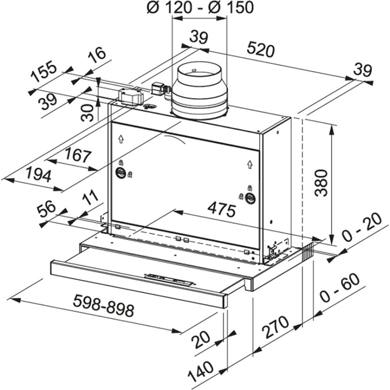 Exaustor Telescópico Franke FTCO 90 XS - Image 2