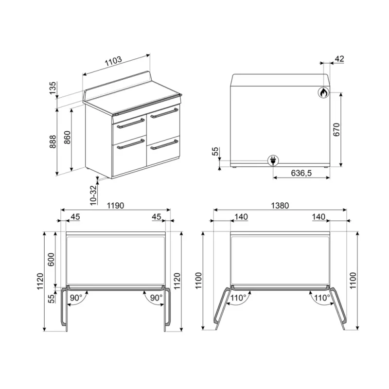 Fogão a Gás Smeg TR4110P1 - Victoria, Creme, 110cm, Gás, A - Image 8