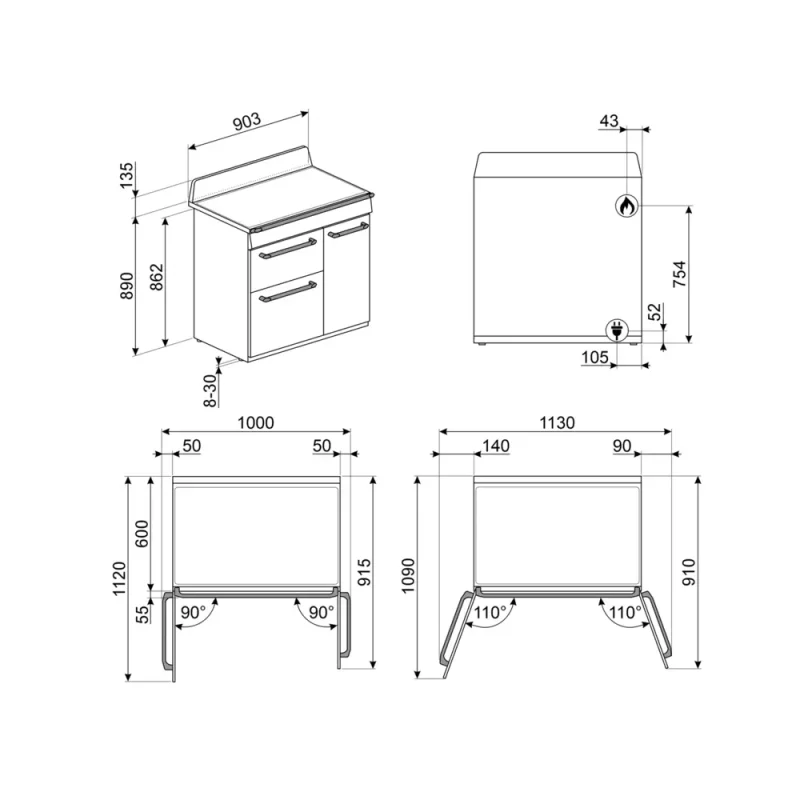 Fogão a Gás Smeg TR93P - Victoria, Creme, 90cm, Gás, A - Image 8