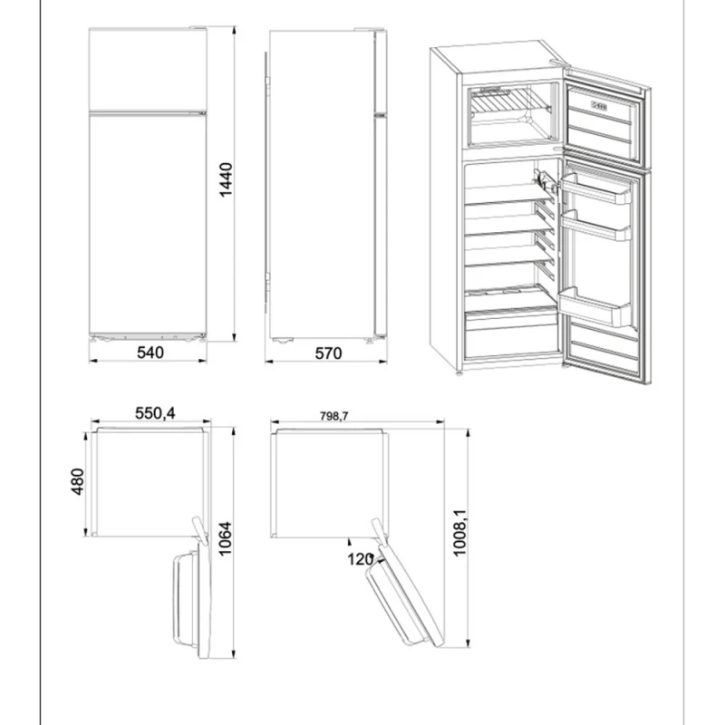 Frigorífico Dupla Porta Whirlpool W55TM 4120 W 2 - Less frost, 144 cm, 462 lt, branco - Image 4