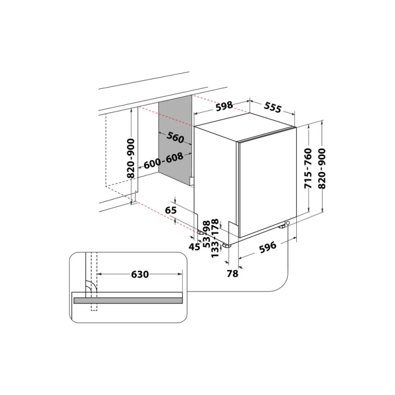 Máquina de Lavar Loiça Encastrável Whirlpool WH8IPB14AM6L0 - 59,8 cm, 14 Conjuntos, 10 Programas - Image 6