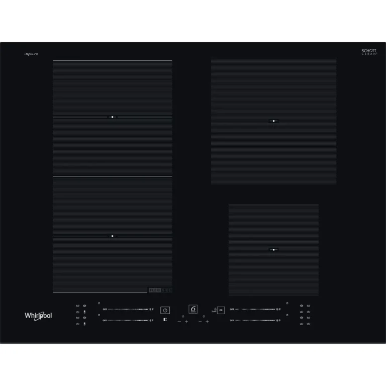 Placa de Indução Whirlpool WF S9365 BF/IXL - 65 cm, Elétrica, Vidro Preto
