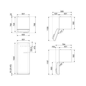 Frigorífico Smeg FAB28LCR5 - Anni 50, Creme, Esq, 153cm, D - Image 9