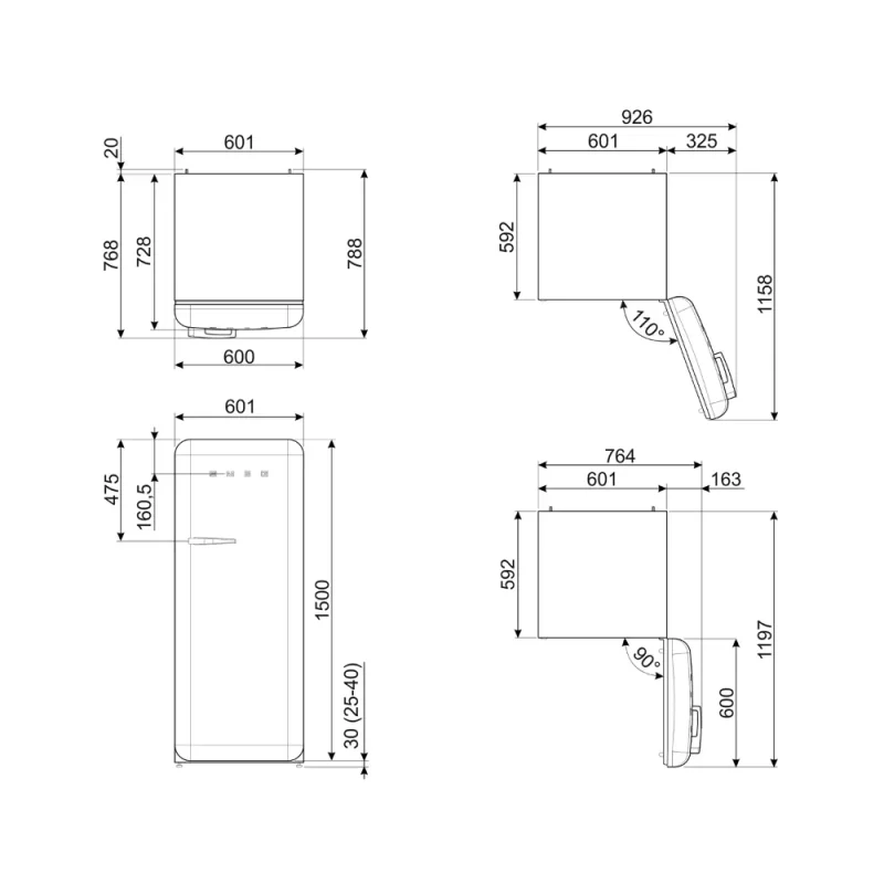 Frigorífico Smeg FAB28RCR5 - Anni 50, Creme, Dta, 153cm, D - Image 6