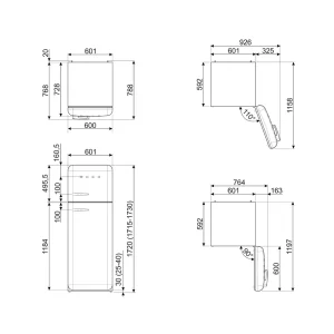 Frigorífico Smeg FAB30RBE5 - Anni 50, Azul, Dta, 172cm, D - Image 9