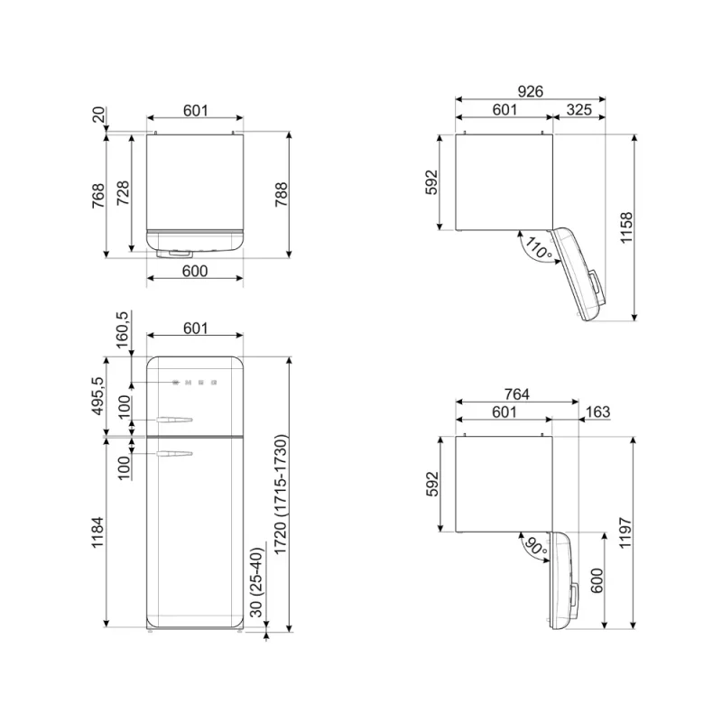Frigorífico Smeg FAB30RPG5 - Anni 50, Verde água, Dta, 172cm, D - Image 11