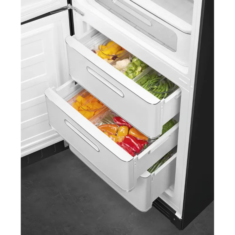 Frigorífico Combinado Smeg FAB32LBL5 - Anni 50, Preto, Esq, 197cm, D - Image 4