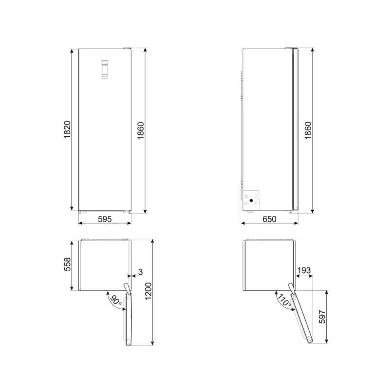 Congelador Vertical Smeg FF18EN3HX - NF, Inox, 186cm, E - Image 4