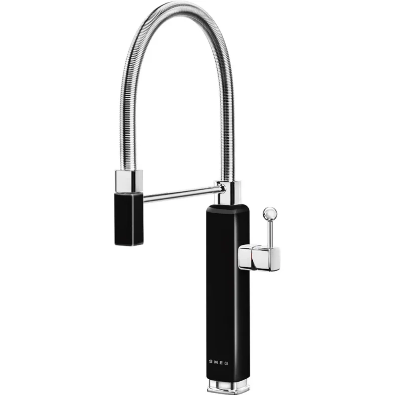 Misturadora Smeg MDF50BL - Anni 50, Preta, duche orientável