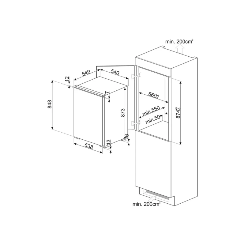 Congelador Vertical Smeg S4F094E - 88x55cm, E - Image 2