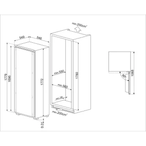 Congelador Vertical Smeg S9F174NE - NF, 177x54cm, E - Image 5