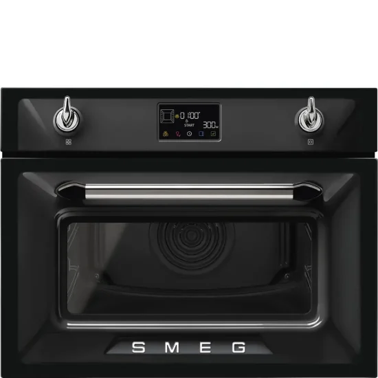 Forno com Microondas Smeg SO4902M1N - Victoria, Preto, 60x45cm
