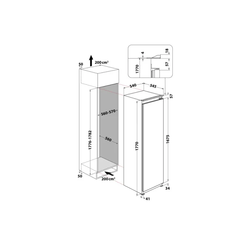 Frigorífico Monoporta de Encastre Hotpoint HASD18A011A1 - Image 10