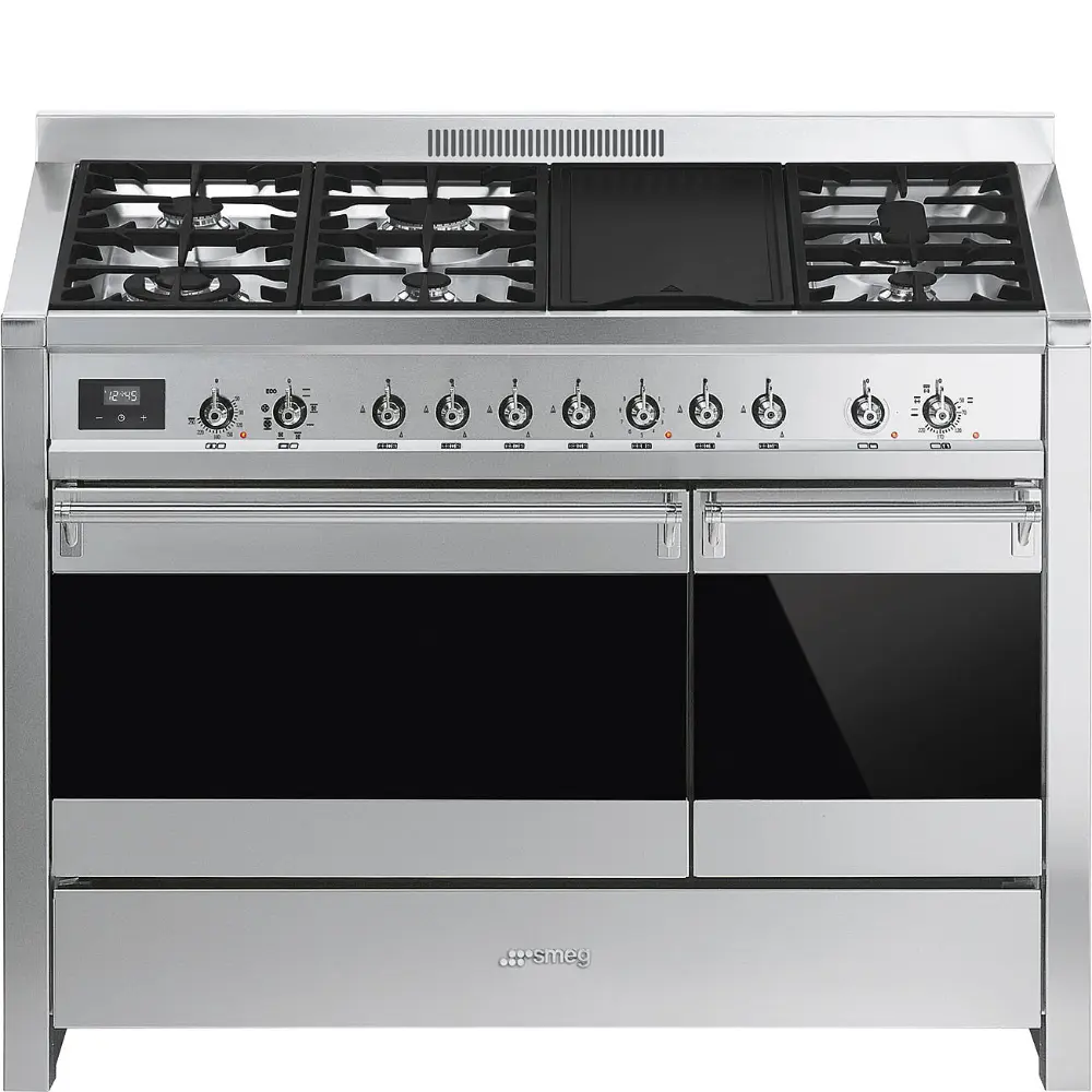 Fogão Smeg Opera - 120cm - 2 Fornos - Misto (Gás/Elétrico) - Inox - A3-81