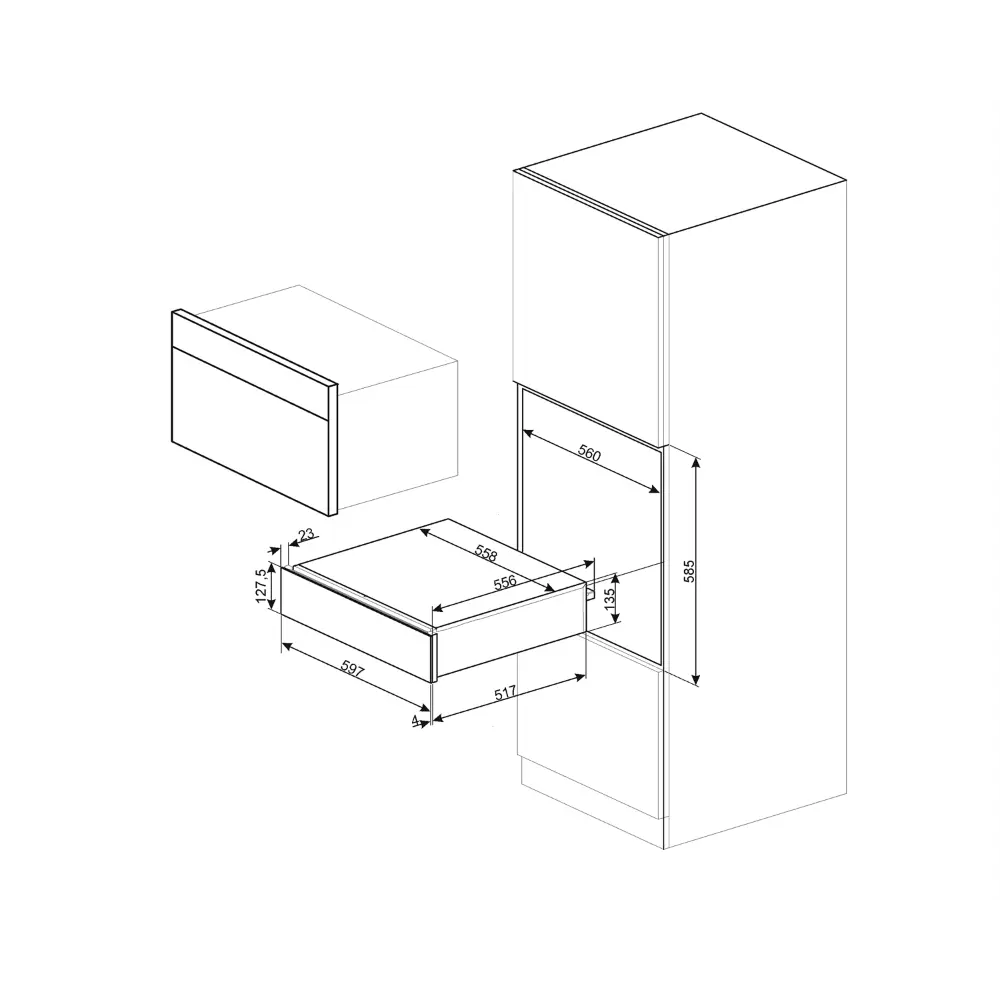 Gaveta de Aquecimento Smeg DSN - 14cm Altura - Preto - CPRT615NR - Image 4