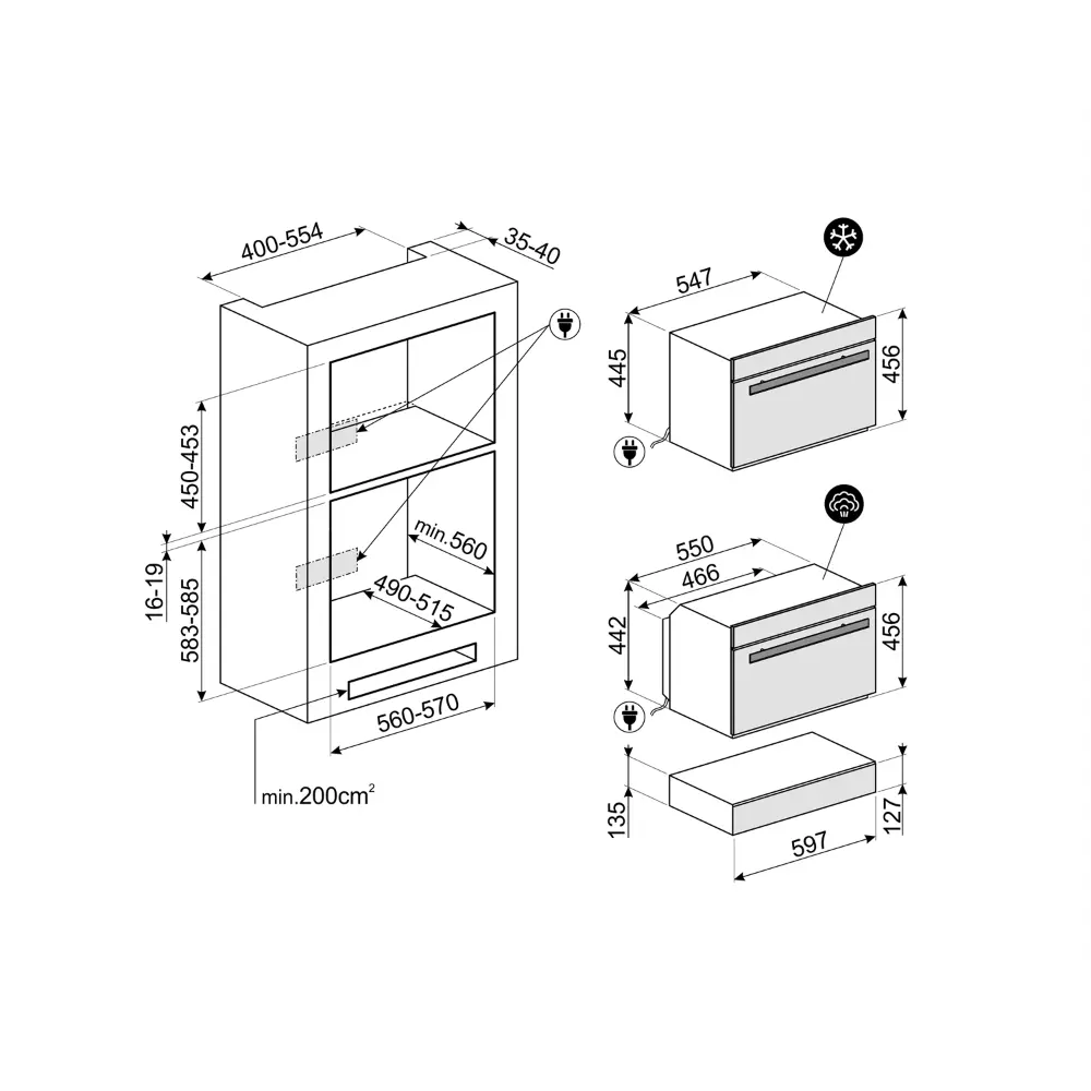 Gaveta de Vácuo Smeg DSN - 14cm Altura - Vidro Preto - CPV615NR - Image 11