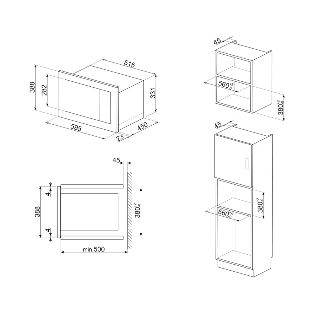 Micro-ondas de Encastre Smeg Dolce Stil Novo - 25 Litros - 39cm Altura - Preto - FMI625CN - Image 3