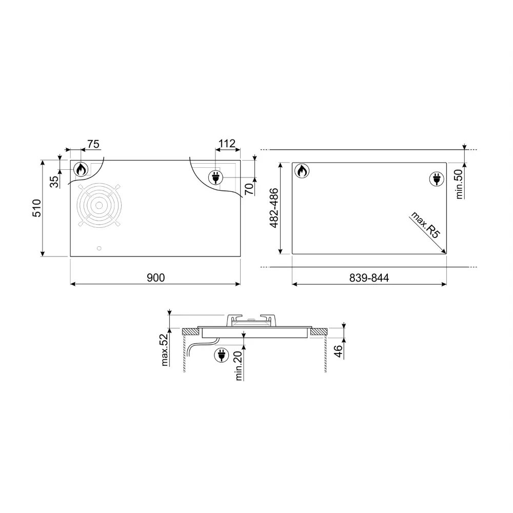 Placa Mista Smeg Classica (Indução e Gás) - 90cm - Preto - PM3953D - Image 9