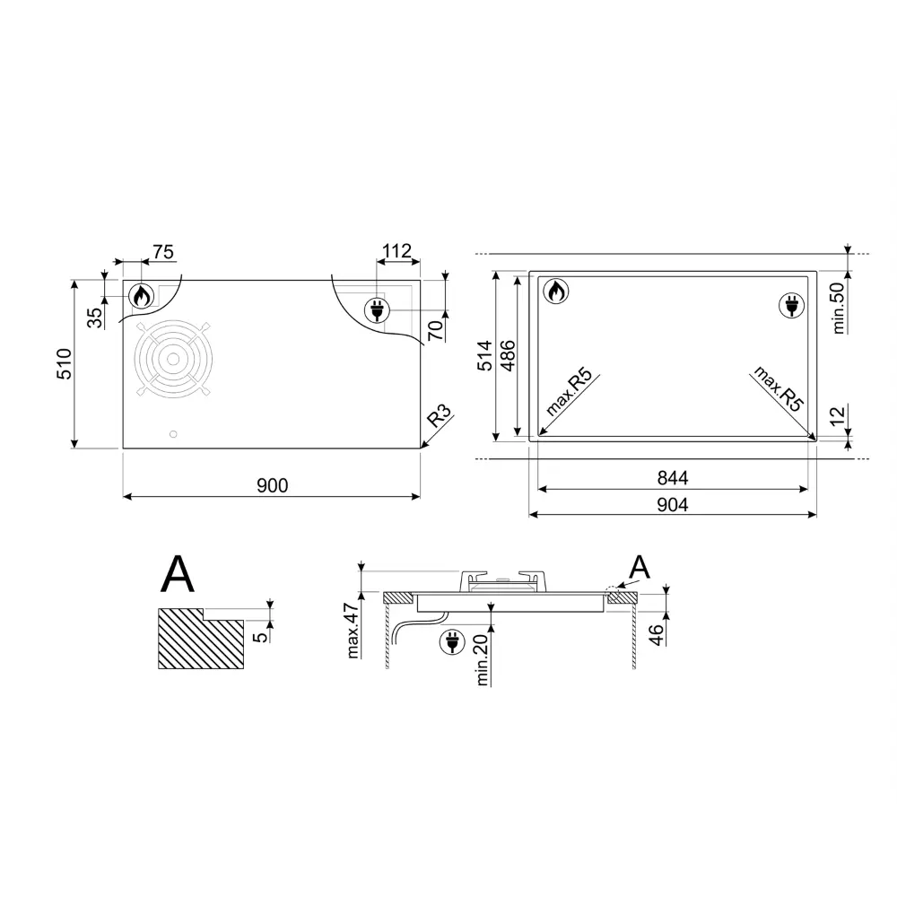 Placa Mista Smeg Classica (Indução e Gás) - 90cm - Preto - PM3953D - Image 10
