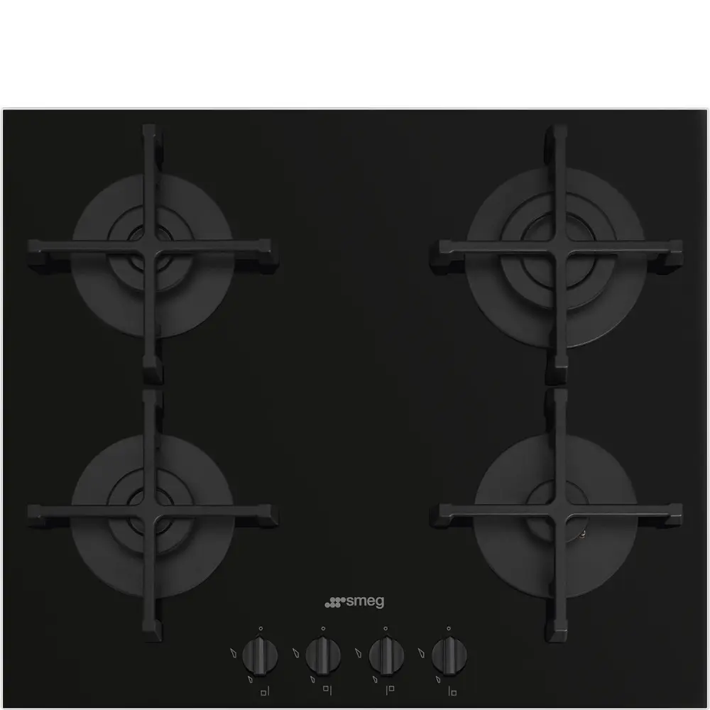 Placa a Gás Smeg Selezione - 60cm - 4 Queimadores - Vidro Preto - PV264B