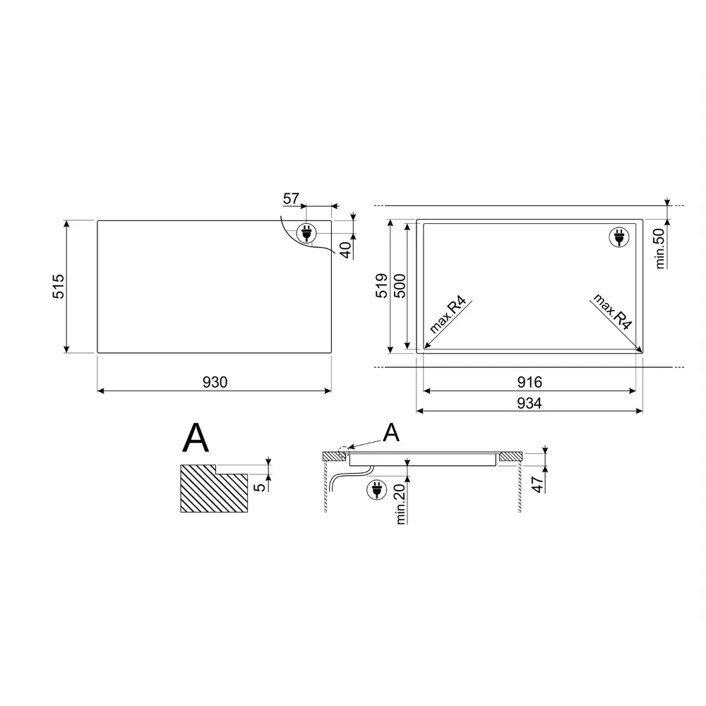 Placa de Indução Smeg Linea Area - 93cm - Zona Total Flexível - Neptune Grey - SIA1963DG - Image 11
