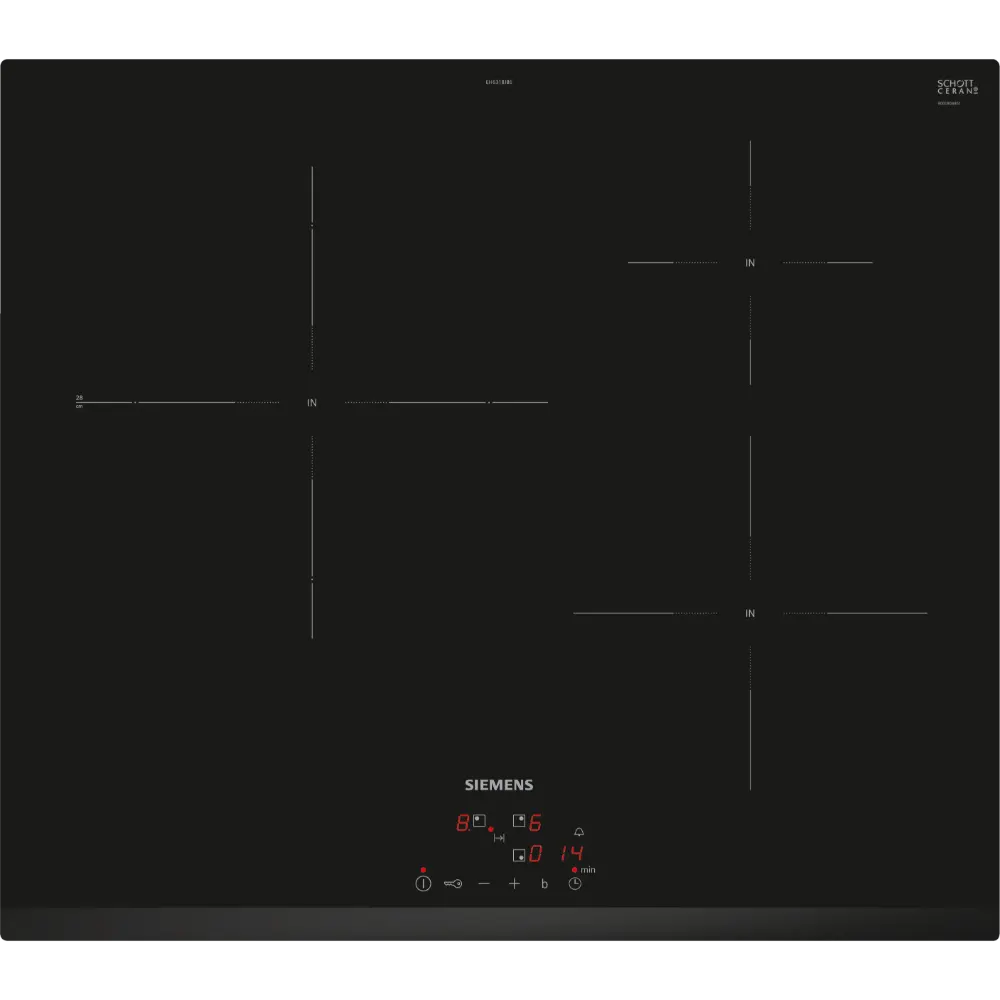 Placa de Indução Siemens iQ100 - 60 cm - Zona Tripla de 32 cm e PowerBoost - EH631BJB6E