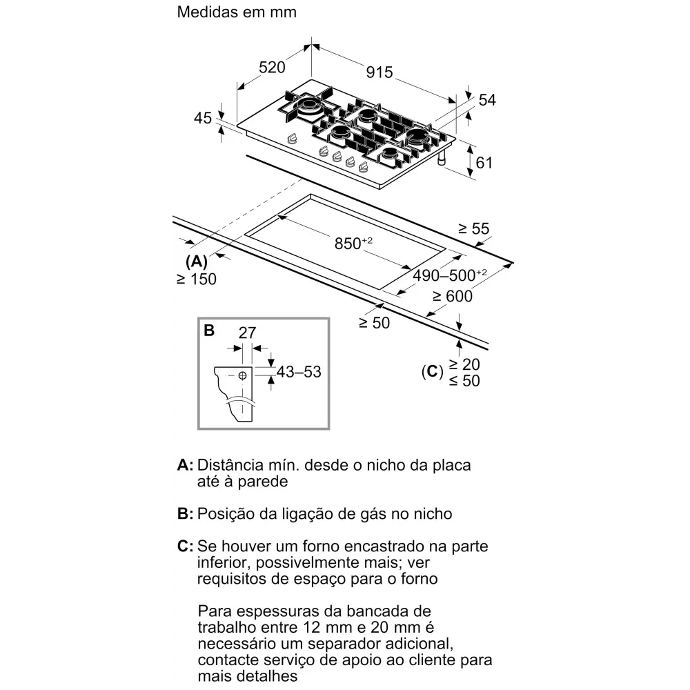 Placa a Gás Siemens iQ700 - 90 cm - Vidro Temperado com Wok 5kW e CookConnect - ER9A6SH40 - Image 12