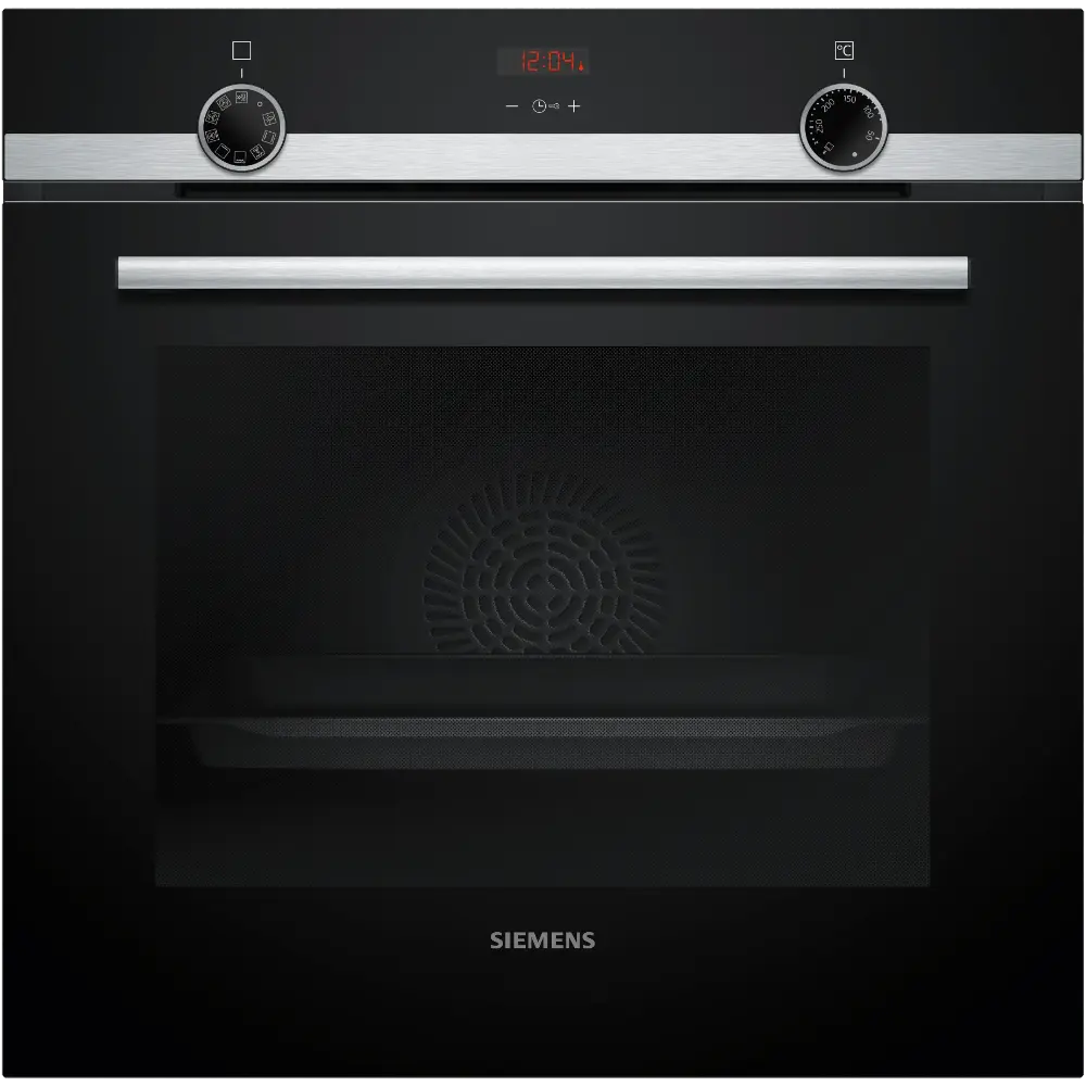 Forno Multifunções Siemens iQ300 - 71L - Vidro Preto e Calhas Telescópicas - HB514AER4